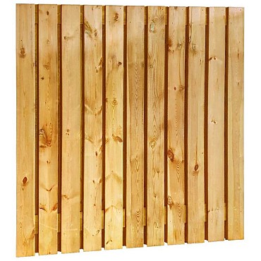 Grenen geschaafd plankenscherm 23-planks 15 mm. 180x180 cm verticaal recht. groen geïmpregneerd