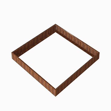 Bloembak Module+ 300x300x28cm Corten