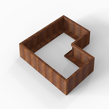 Bloembak Module+ L-vorm 90x150x150x28 cm Corten