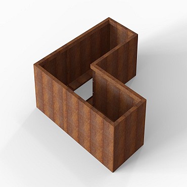 Bloembak Module+ L-vorm 60x150x150x56 cm Corten