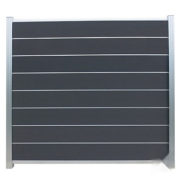 Elephant schutting Modular Evo houtcomposiet 180x180 cm Rock Grey, alu profielen