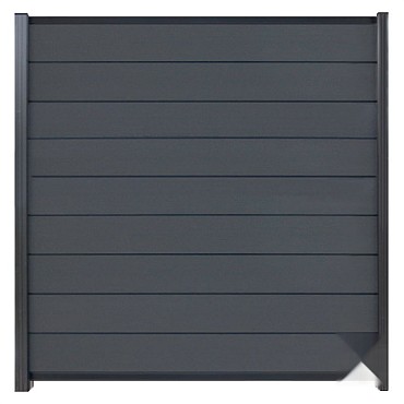 Elephant schutting Modular Evo houtcomposiet 180x200 cm Rock Grey, antraciet profielen