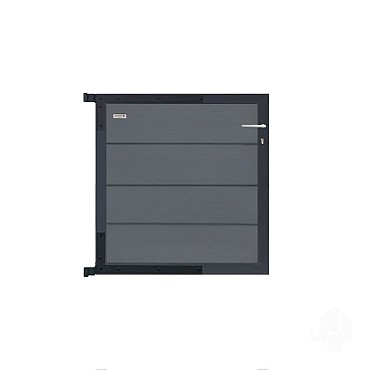 Elephant poortje Modular Evo houtcomposiet 90x91 cm Rock Grey, antraciet beslag
