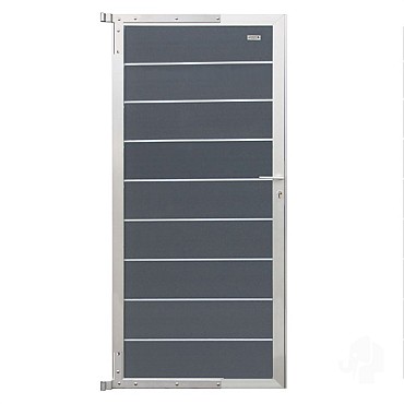 Elephant tuindeur Modular Evo houtcomposiet 90x195 cm Rock Grey, alu beslag