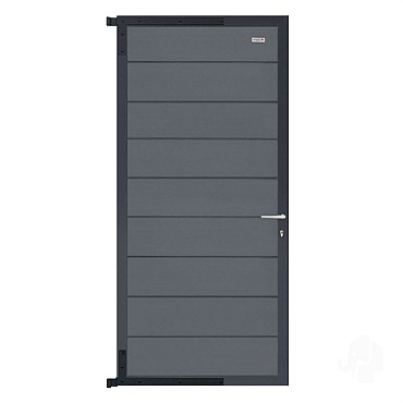 Elephant tuindeur Modular Evo houtcomposiet 90x195 cm Rock Grey, antraciet beslag