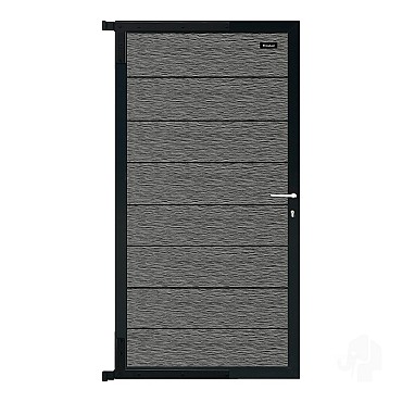 Elephant tuindeur Modular Evo houtcomposiet 180x90 cm Rock Grey, antraciet beslag
