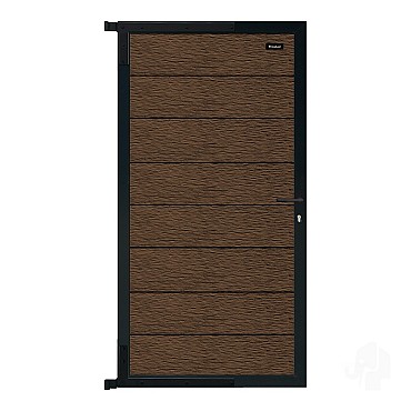 Elephant tuindeur Modular Evo houtcomposiet 180x90 cm Dark Brown, antraciet beslag