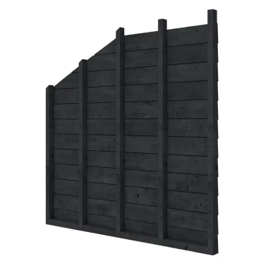 Douglas wandpakket t.b.v. enkelzijdige zijwand kapschuur Comfort, zwart geïmpregneerd