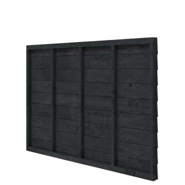 Douglas wandpakket t.b.v. enkelzijdige wand kapschuur Comfort 229x162 cm, zwart geïmpregneerd