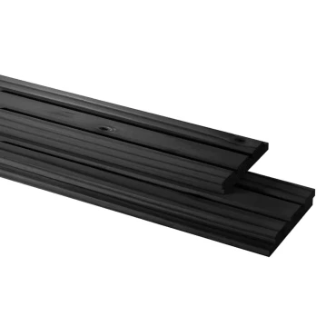 Vuren geschaafd triple profiel 2.2x14x300 cm, zwart gedompeld
