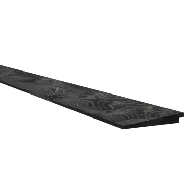 Vuren Zweeds rabat 1 zijde geschaafd. 1 zijde fijnbezaagd. 1.1-2.7x19.5x500 cm zwart gespoten