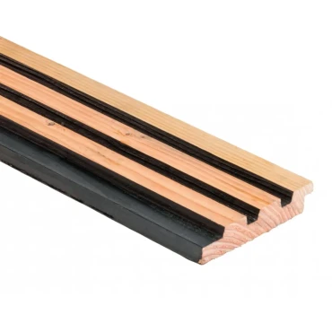 Douglas geschaafd triple profiel 2.5x14x300 cm zwart/onbehandeld