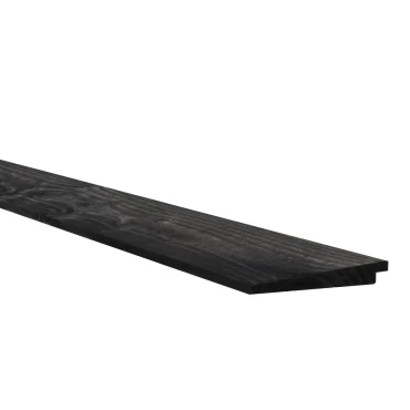 Douglas Zweeds rabat 1 zijde geschaafd. 1 zijde fijnbezaagd 1.1-2.7x19.5x400 cm zwart gedompeld