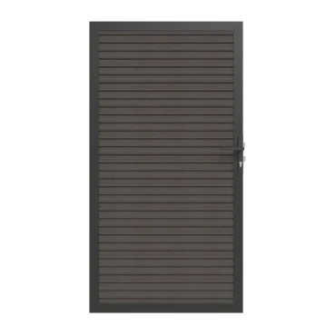 Newtechwood co-extrusie composiet deur in aluminium frame, horizontaal triple, 100x195 cm, silver gray.