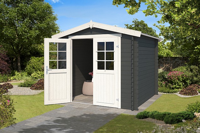 Blokhut Ingo 230x230 Carbon Grey-Wit