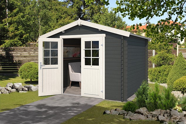 Blokhut Norah 275x230 Carbon Grey-Wit