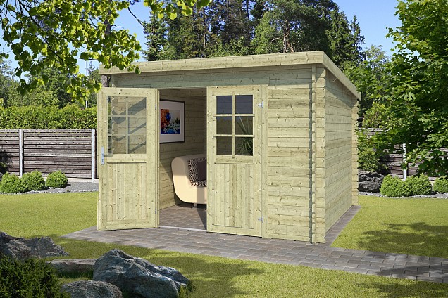 Blokhut Nadia 275x275 Olijfgroen Geïmpregneerd