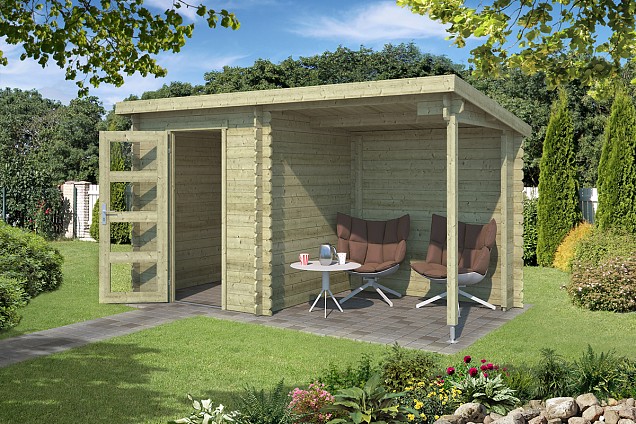 Blokhut Jelle 370x175 Olijfgroen Geïmpregneerd