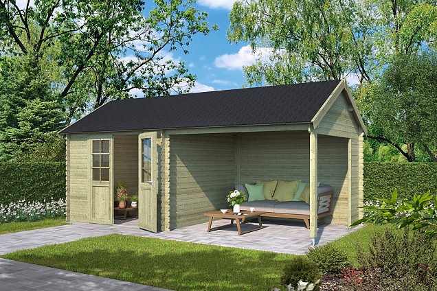 Blokhut Fraya 570x275 Olijfgroen Geïmpregneerd