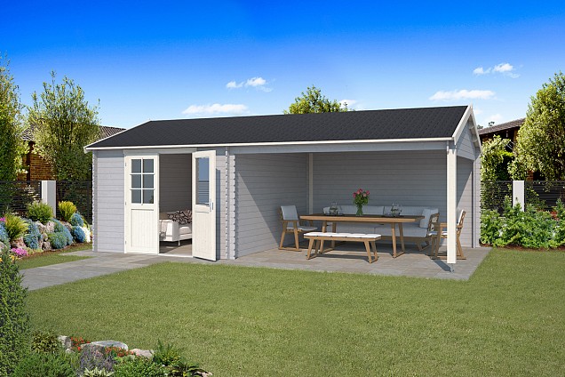 Blokhut Octavio 681x380 Platinum Grey-Wit