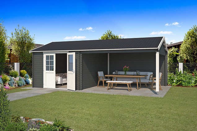 Blokhut Octavio 681x380 Carbon Grey-Wit