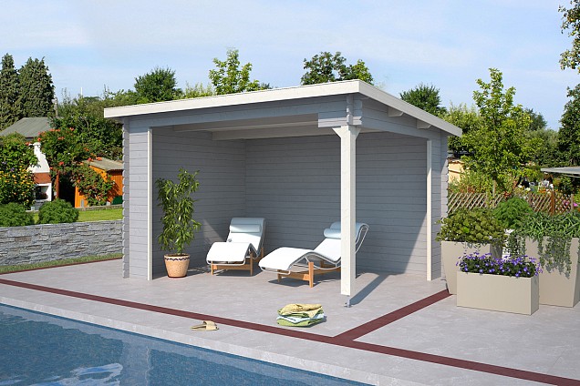 Blokhut Lara 380x275 Platinum Grey-Wit