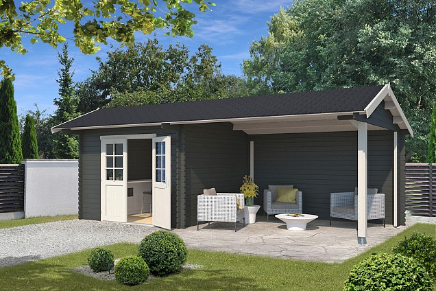 Blokhut Maribel 680x300 Carbon Grey-Wit