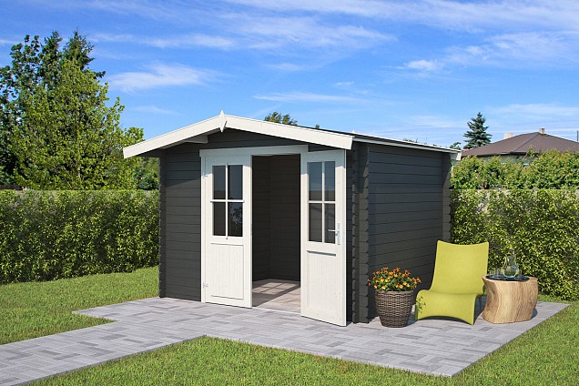 Blokhut Baltimore 292x230 Carbon Grey-Wit