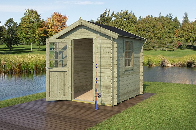 Blokhut Wels 200x200 Olijfgroen Geïmpregneerd