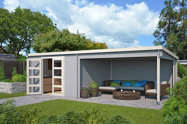 Blokhut Olenka 710x330 Platinum Grey-Wit