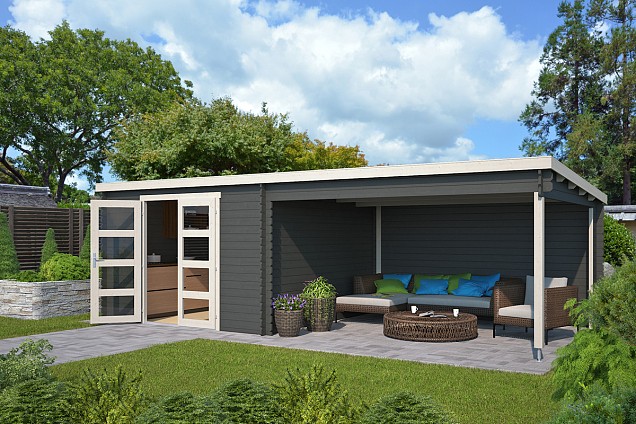Blokhut Olenka 710x330 Carbon Grey-Wit