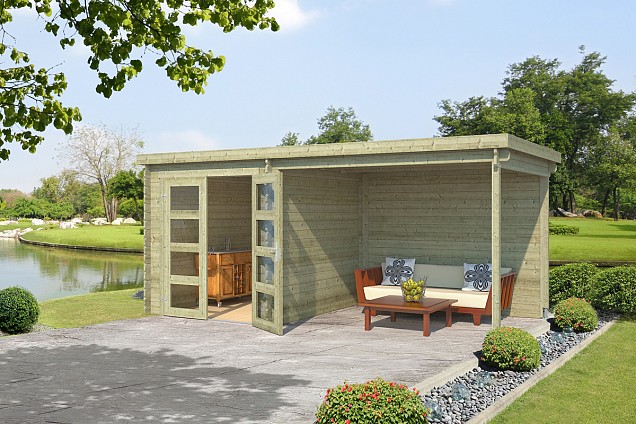 Blokhut Helena 472x230 Olijfgroen Geïmpregneerd