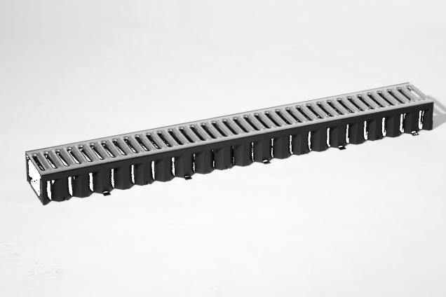 Hexaline 2.0 goot met verzinkt stalen rooster 100 cm