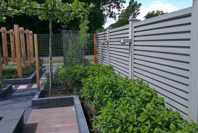 Lamellenafsluiting Tropical Brown 200 cm met stalen verstevigingskern