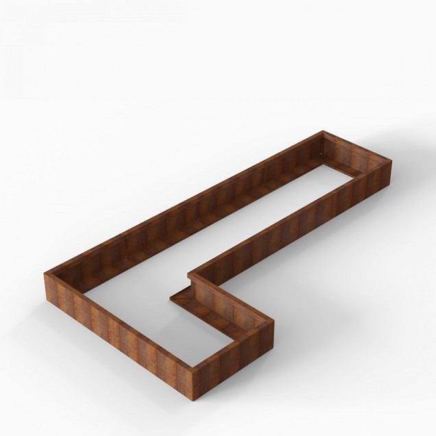Bloembak Module+ L-vorm 90x360x180x28 cm Corten