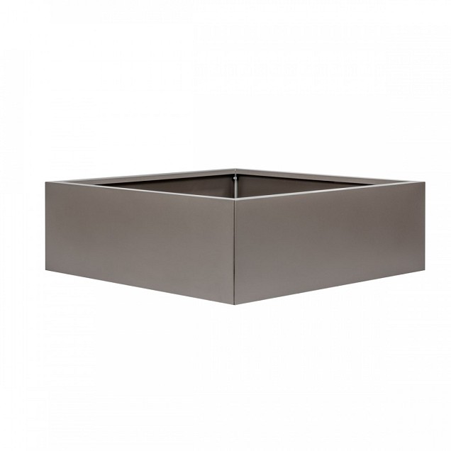 Bloembak vlak taupe 120x120x40 cm