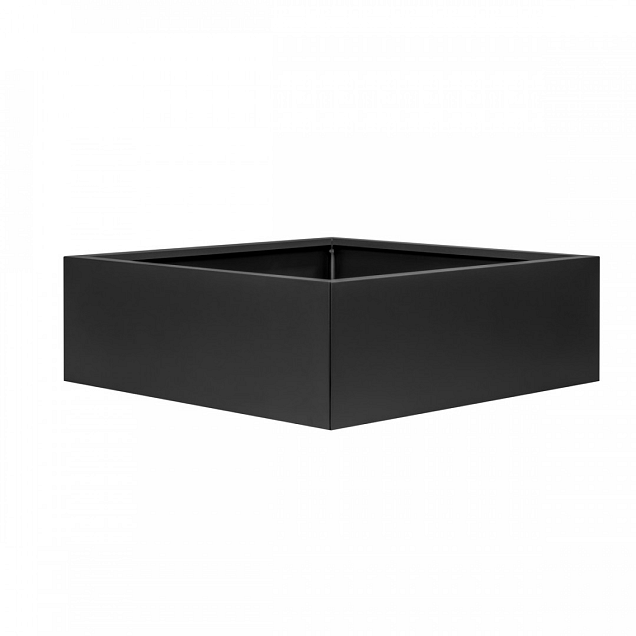 Bloembak vlak grafiet zwart 120x120x40 cm