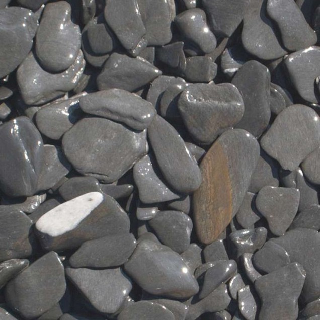Flat pebbles zwart 15/30* big bag a +/- 1 m3