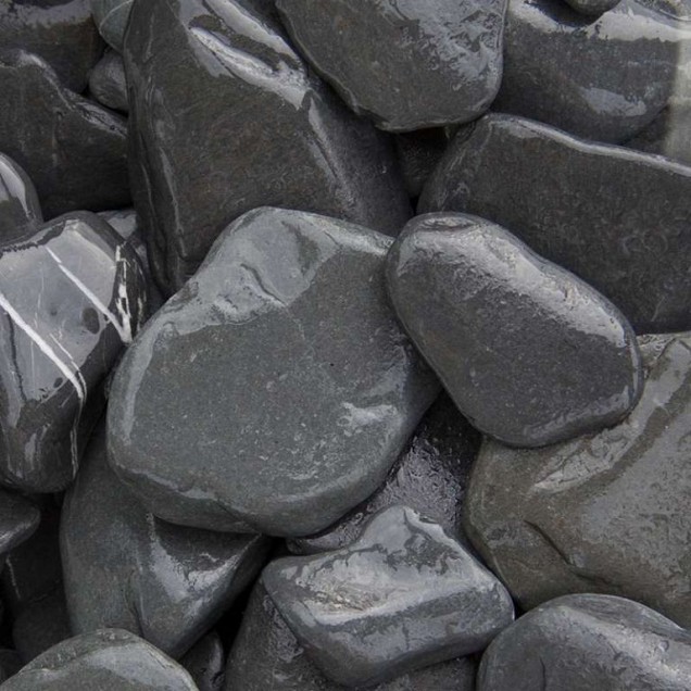 Flat pebbles zwart 30/60 big bag a +/- 1 m3