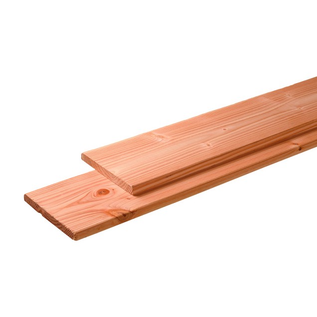 Douglas plank 1 zijde geschaafd, 1 zijde fijnbezaagd 2.8x19.5x300 cm, groen geïmpregneerd
