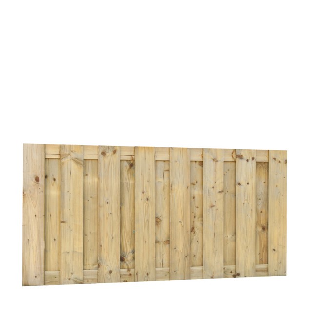 Jumboscherm geschaafd vuren 17-planks 15 mm, 180x90 cm, recht verticaal, groen geïmpregneerd