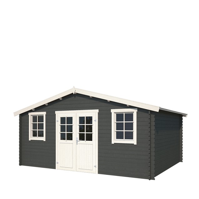 Blokhut Udo 380x300 Carbon Grey-Wit