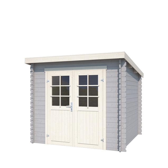 Blokhut Indi 230x230 Platinum Grey-Wit