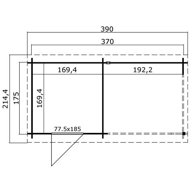 Blokhut Jelle 370x175 Olijfgroen Geïmpregneerd