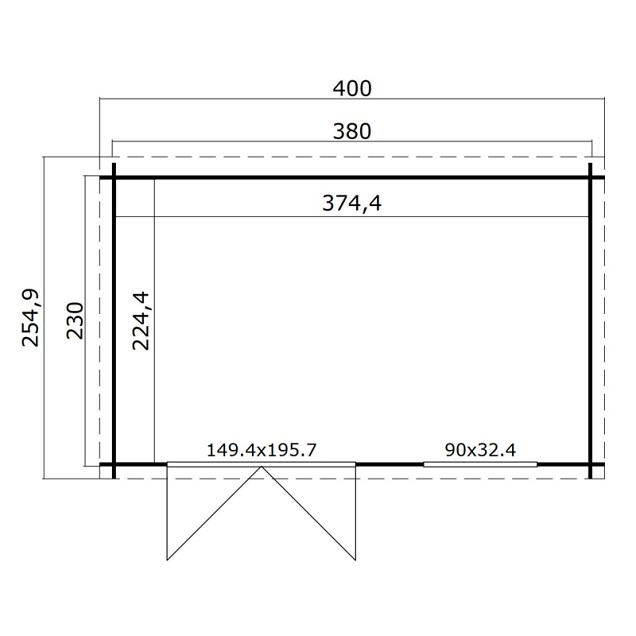 Blokhut Timian 380x230 Olijfgroen Geïmpregneerd