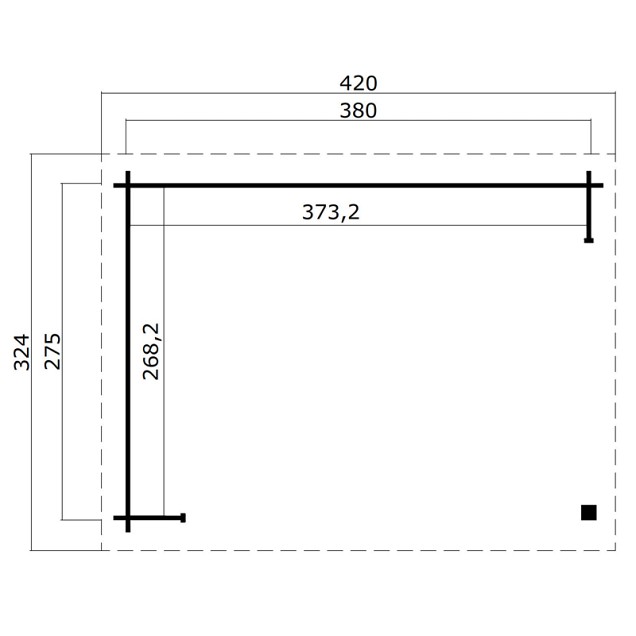 Blokhut Lara 380x275 Olijfgroen Geïmpregneerd