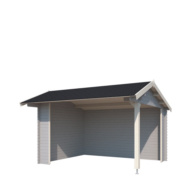 Blokhut Kirian 380x300 Platinum Grey-Wit