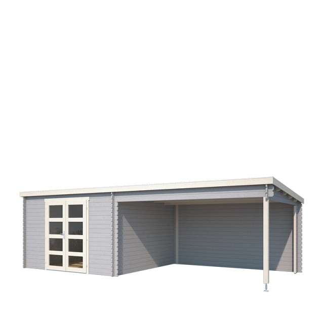 Blokhut Olenka 710x330 Platinum Grey-Wit