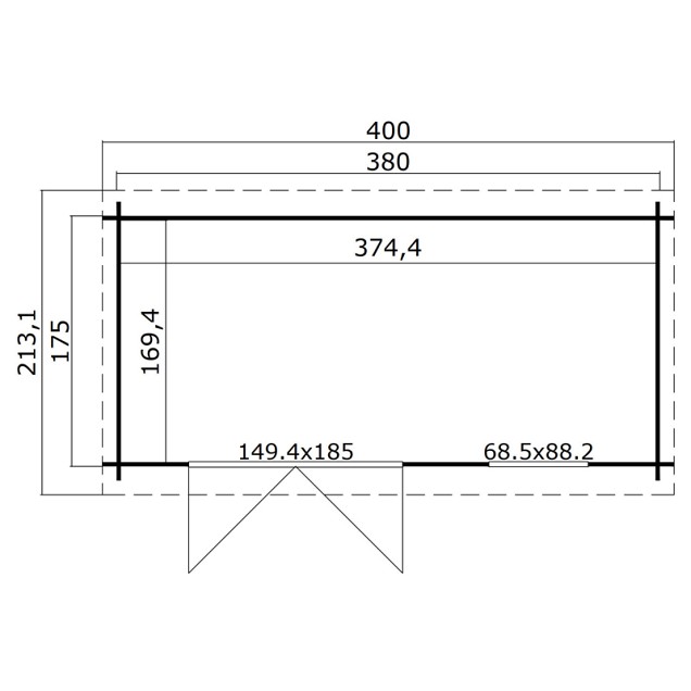Blokhut Amira 380x175