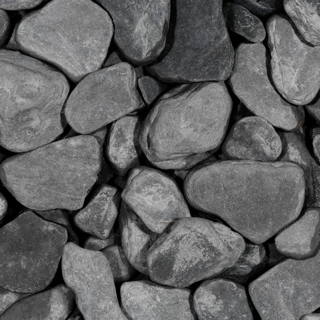 Black Slate Tumbled 30-80 mm (getrommeld) (20 kg)